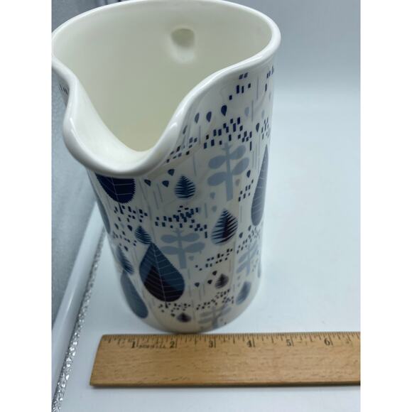 Donna Wilson‎ Sprig Blue White Pitcher 2009 Rare Bone china United Kingdom